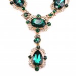 Emerald Green Regal Antique Y Statement Necklace
